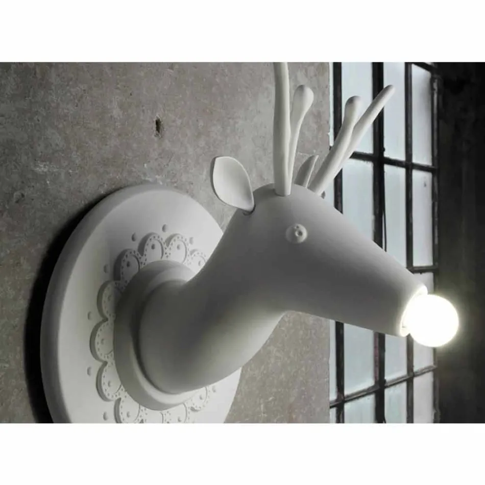 Wandapplicatie in mat wit keramiek Modern design in Cervo - Memento Viadurini