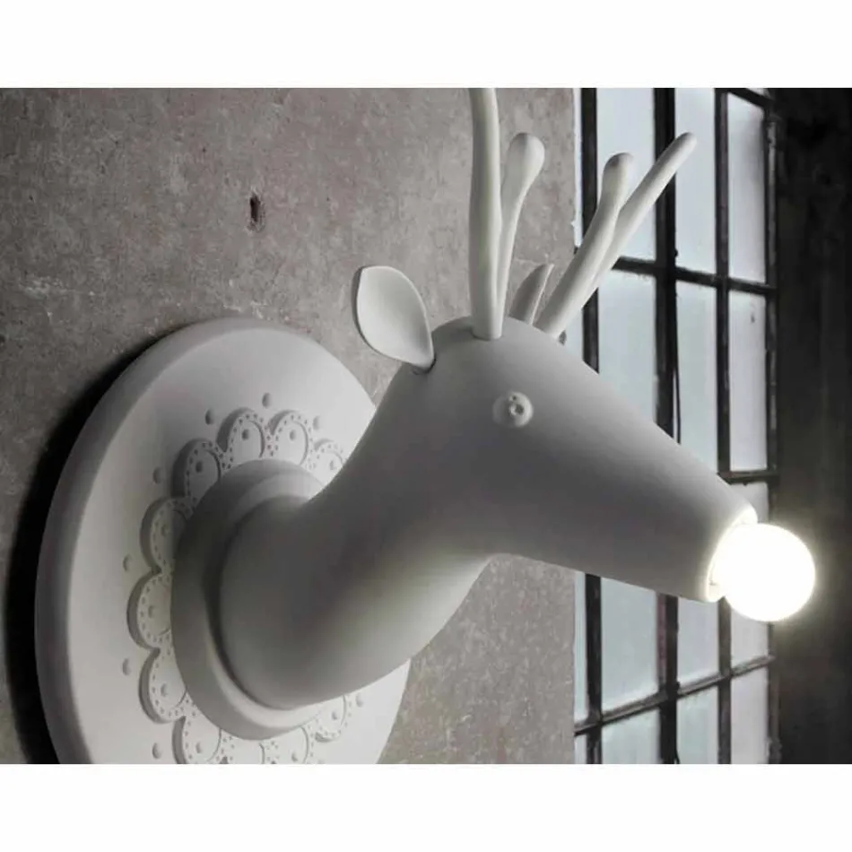 Wandapplicatie in mat wit keramiek Modern design in Cervo - Memento Viadurini