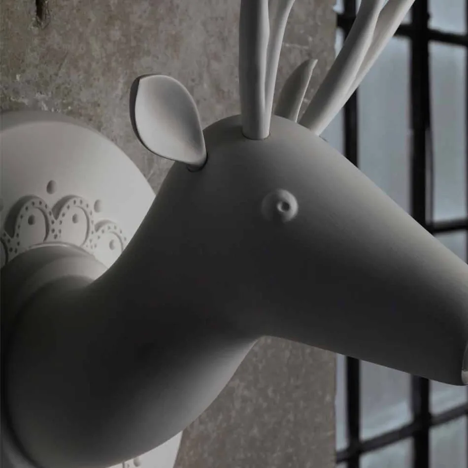 Wandapplicatie in mat wit keramiek Modern design in Cervo - Memento Viadurini