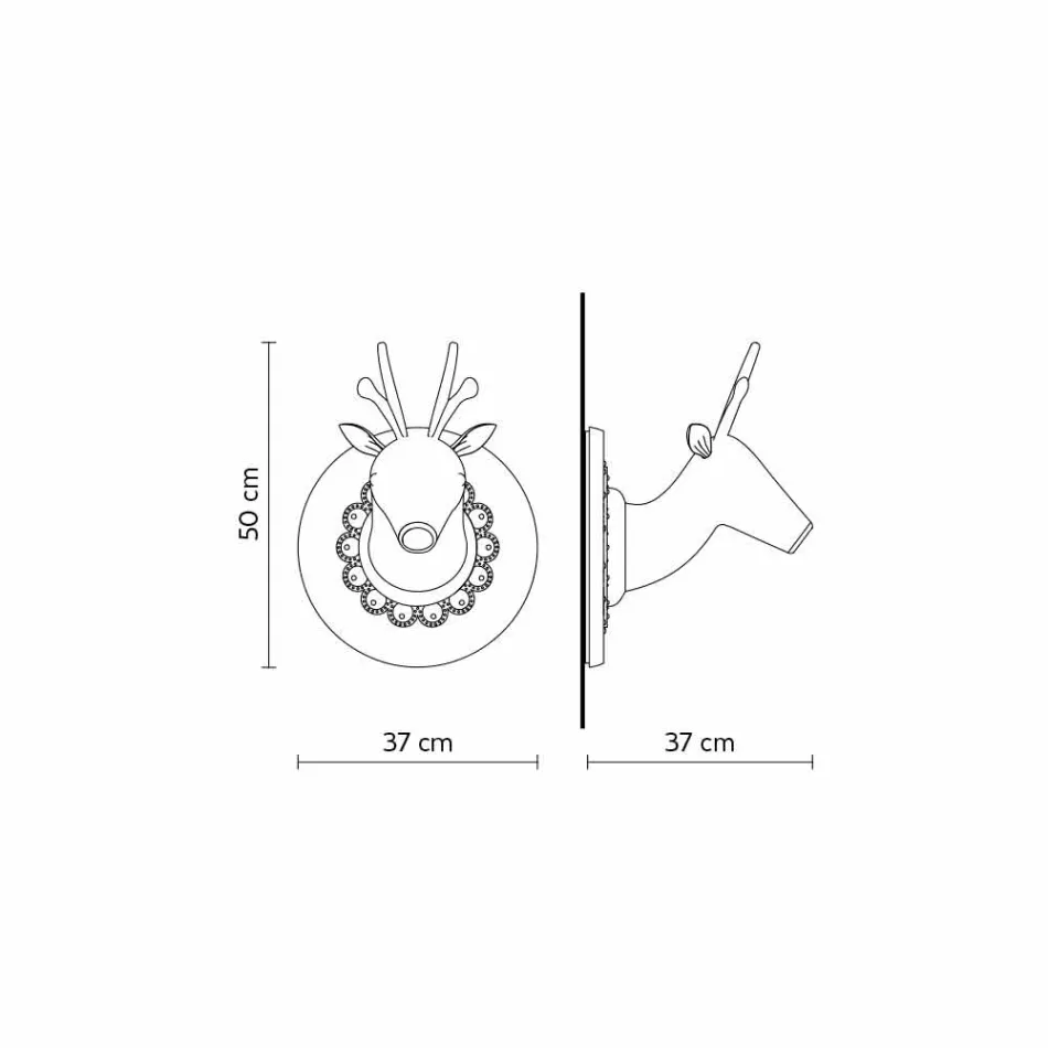 Wandapplicatie in mat wit keramiek Modern design in Cervo - Memento Viadurini