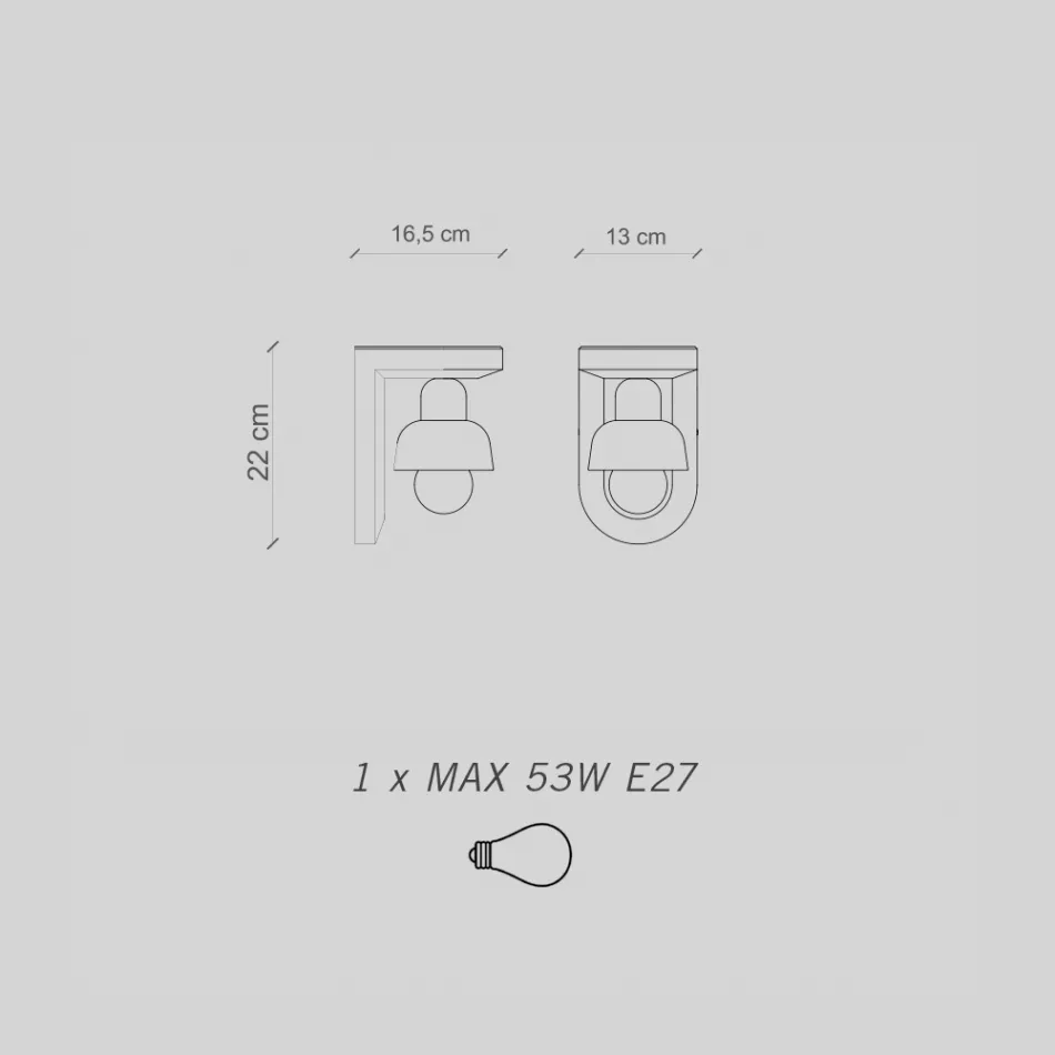 Keramische wandkandelaar met 1 licht Made in Italy - Berimbau Viadurini