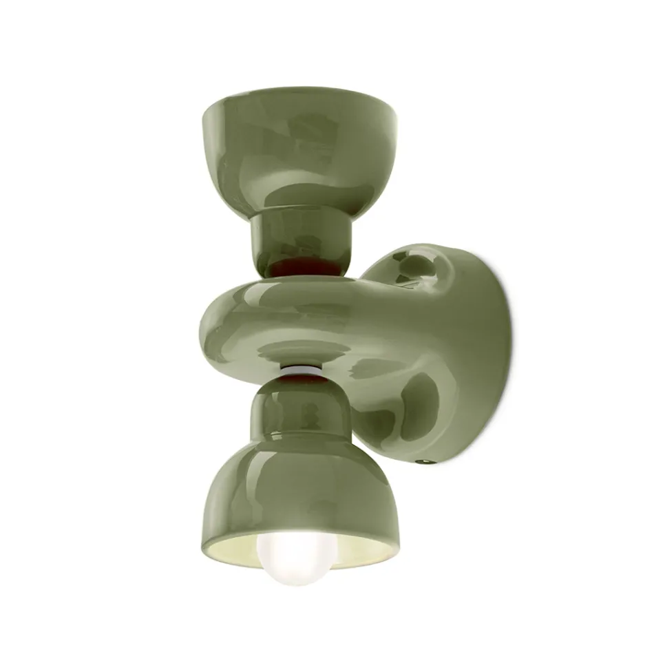 Keramische wandkandelaar met 2 lampen Made in Italy - Berimbau Viadurini