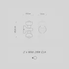 Keramische wandkandelaar met 2 lampen Made in Italy - Berimbau Viadurini