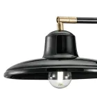 Wandkandelaar in zwart keramiek en ijzer industrieel vintage design - Bew Viadurini