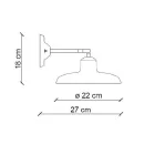 Wandkandelaar in zwart keramiek en ijzer industrieel vintage design - Bew Viadurini