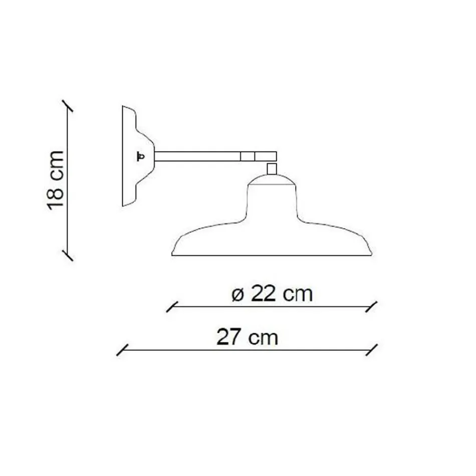 Wandkandelaar in zwart keramiek en ijzer industrieel vintage design - Bew Viadurini