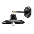 Wandkandelaar in zwart keramiek en ijzer industrieel vintage design - Bew Viadurini