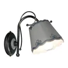 Wandkandelaar van ijzer en keramiek, handgeschilderd borduureffect - Ravenna Viadurini