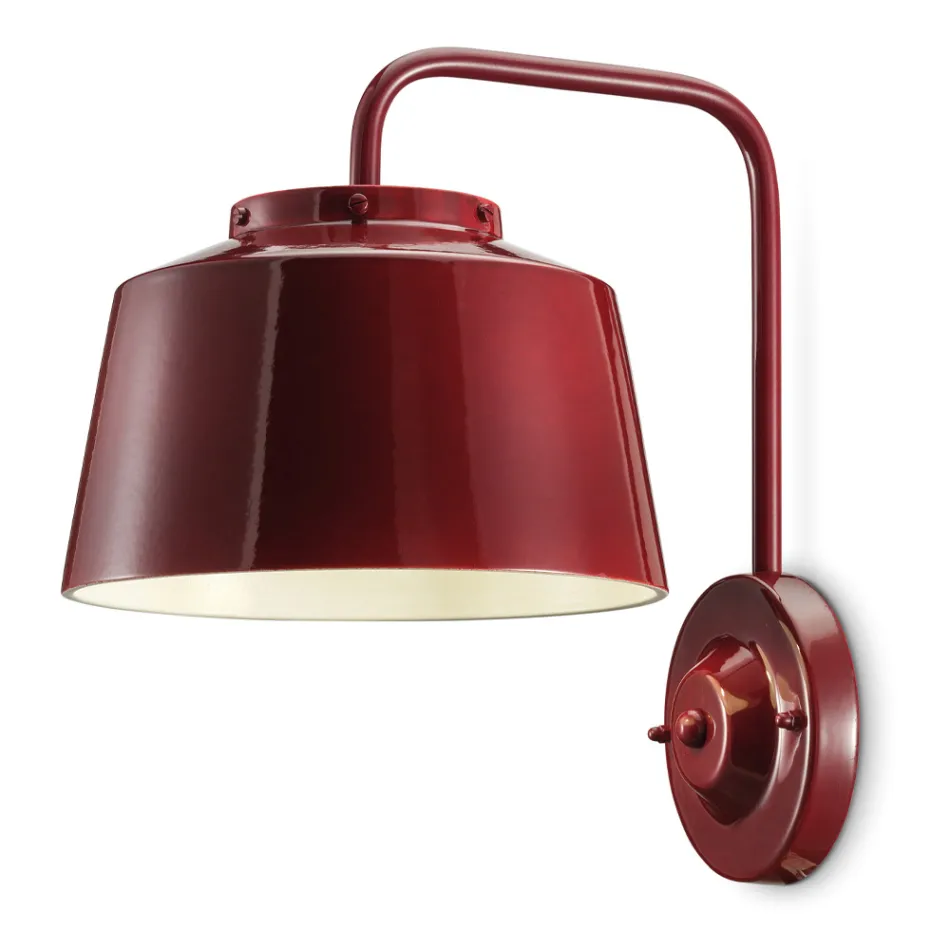 Wandkandelaar van metaal en handgemaakt keramiek met dubbele opening - 50S Viadurini