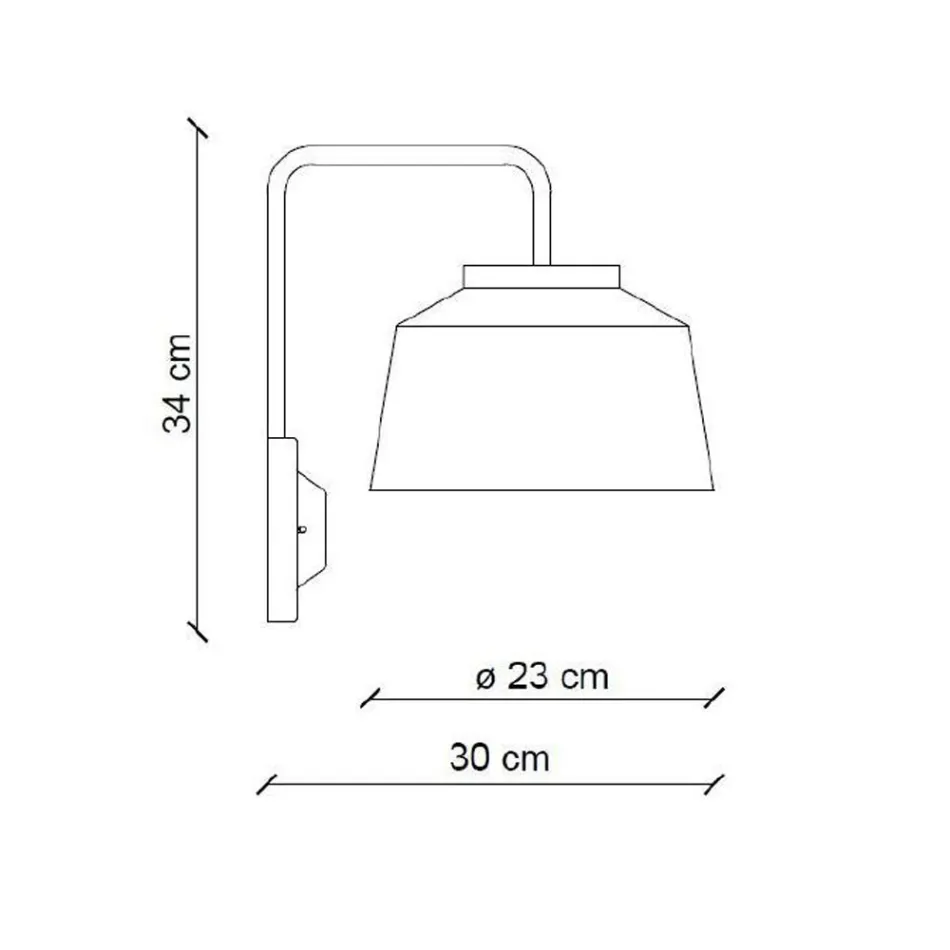 Wandkandelaar van metaal en handgemaakt keramiek met dubbele opening - 50S Viadurini