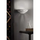 Halve Maan Wandkandelaar in Keramiek Handgeschilderde bloemen - Triëst Viadurini