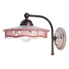 Vintage ijzeren keramische wandlamp handgemaakt geperforeerd - Alessandria Viadurini