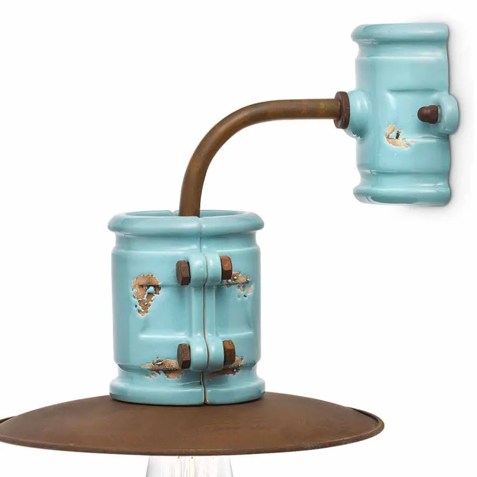 Applique Schijnwerper wand keramiek en metaalambachten Katy Viadurini