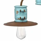 Applique Schijnwerper wand keramiek en metaalambachten Katy Viadurini