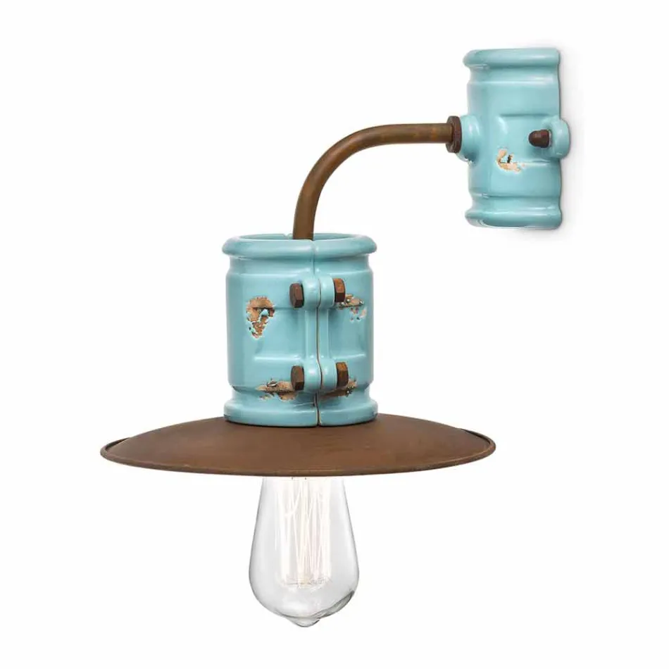 Applique Schijnwerper wand keramiek en metaalambachten Katy Viadurini