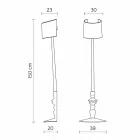 Hoge wandapplicatie in wit keramiek en lampenkap in linnen design - Cadabra Viadurini