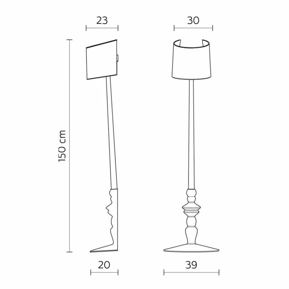 Hoge wandapplicatie in wit keramiek en lampenkap in linnen design - Cadabra Viadurini