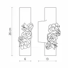 Wandkandelaar in mat wit keramiek met decoratieve bloemen - Revolution Viadurini