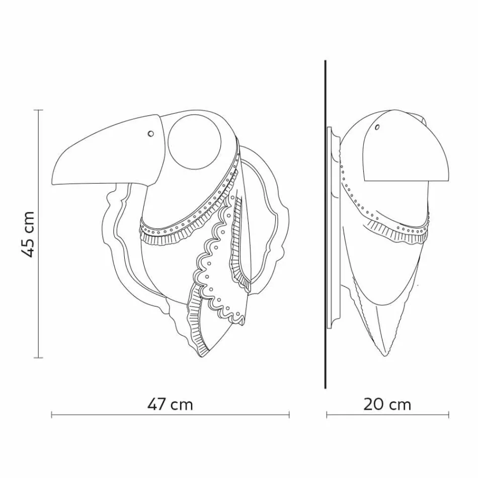 Wandlamp in mat wit keramiek, modern Italiaans design - Tucano Viadurini