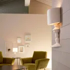 Wandlamp van overschilderbaar keramiek met modern design lampenkap - Cadabra Viadurini