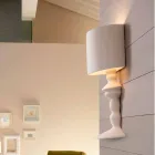 Wandlamp van overschilderbaar keramiek met modern design lampenkap - Cadabra Viadurini
