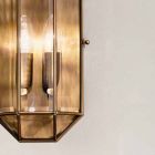 Handgemaakte wandlamp in glas en messing met 1 of 2 lampen - gebonden door Il Fanale Viadurini