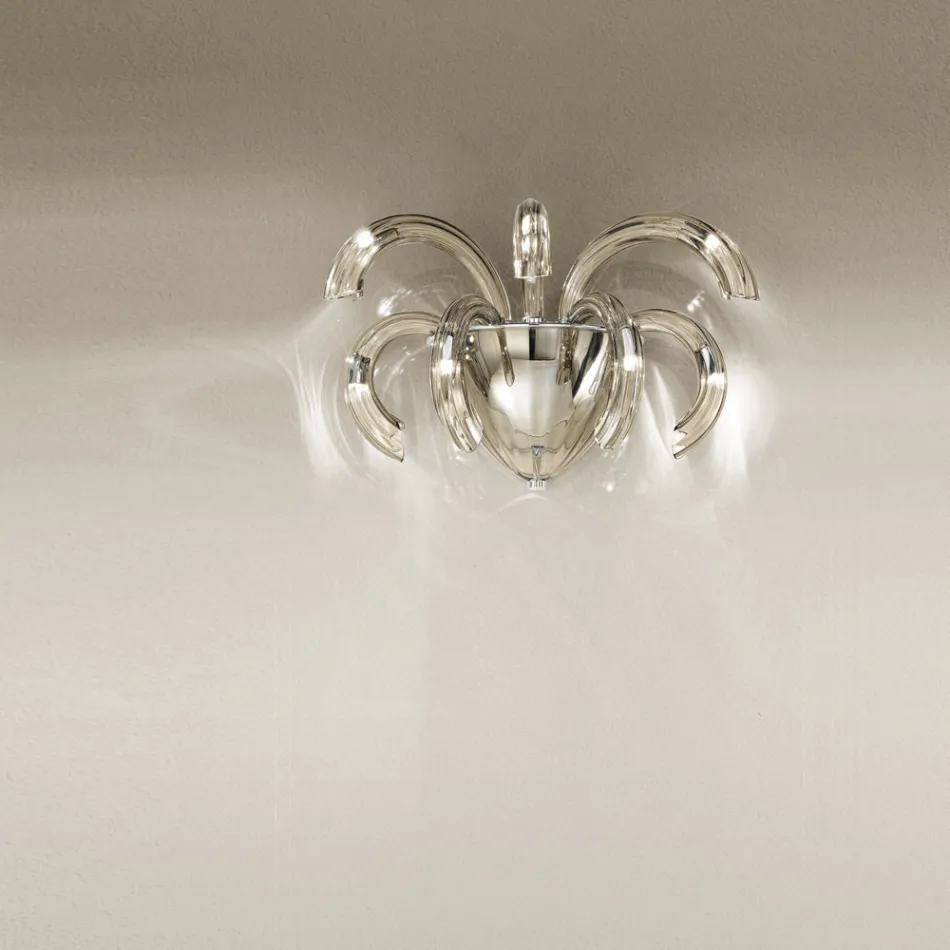 Ambachtelijke wandlamp in Venetiaans glas en metaal Made in Italy - Jason Viadurini