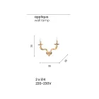 Klassieke wandlamp 2-lichts in handgemaakt Rigaton-glas en metaal - Fievole Viadurini