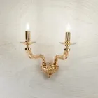 Klassieke wandlamp 2-lichts in handgemaakt Rigaton-glas en metaal - Fievole Viadurini