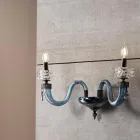 Klassieke wandlamp 2-lichts Handgemaakt luxe glas Made in Italy - Saline Viadurini