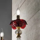 Klassieke wandlamp 2-lichts geblazen glas en bloemendetails - Bluminda Viadurini