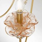 Klassieke 3-lichts wandlamp in glas, kristal en luxe metaal - Vlaanderen Viadurini