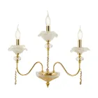 Klassieke 3-lichts wandlamp in glas, kristal en luxe metaal - Vlaanderen Viadurini