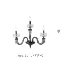 Klassieke wandlamp 3 lichts Handgemaakt luxe glas Made in Italy - Saline Viadurini