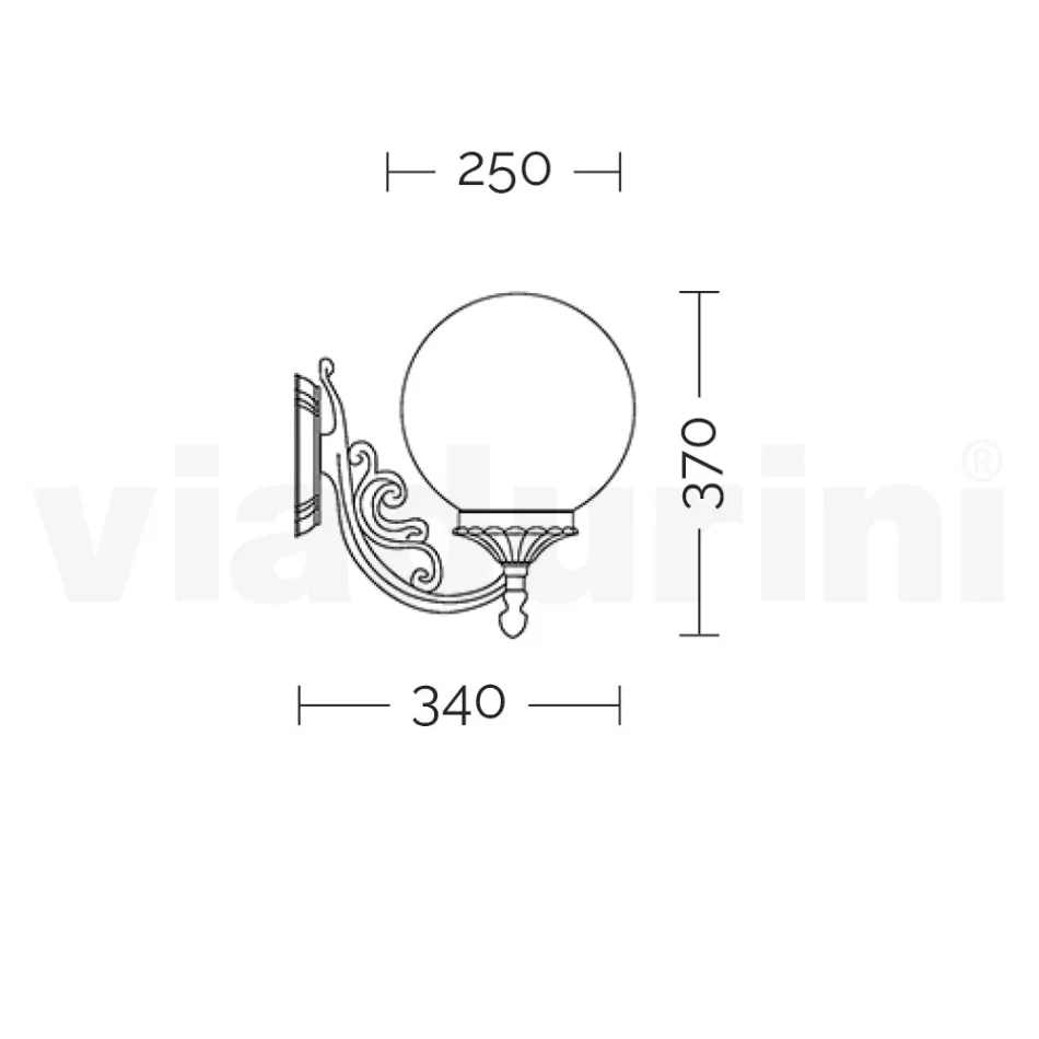 Appliqué met acrylbol en gegoten aluminium structuur - Trovanero Viadurini