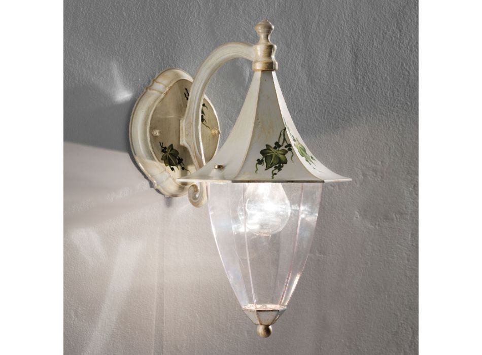 Buitenwandlamp in handbeschilderd aluminium en Edere Decoration - Arezzo Viadurini
