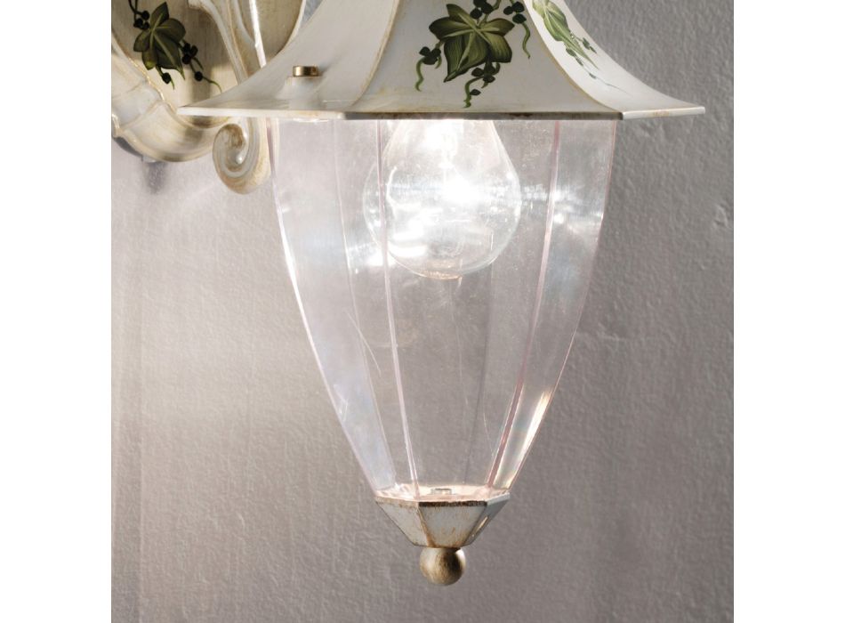 Buitenwandlamp in handbeschilderd aluminium en Edere Decoration - Arezzo Viadurini