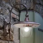 Buitenwandlamp in zwart aluminium en handgeschilderde bloemen - Latina Viadurini