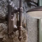 Buitenwandlamp in zwart aluminium en handgeschilderde bloemen - Latina Viadurini