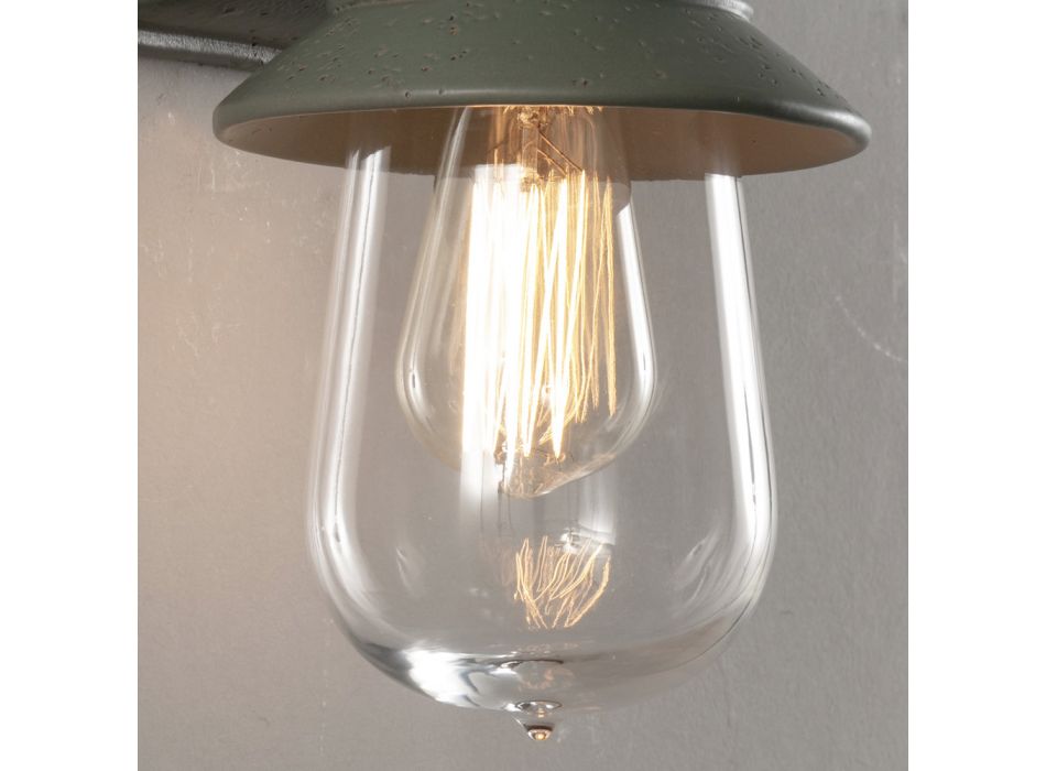 Buitenwandlamp in Toscaans Majolica en Made in Italy glas - Toscot Novecento Viadurini