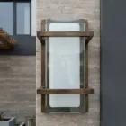 Messing buitenwandlamp, E27, geometrische stijl, gemaakt in Italië - Kristal Viadurini