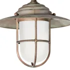 Elfico buitenwandlamp in messing, opaalglas en IP44-classificatie Viadurini