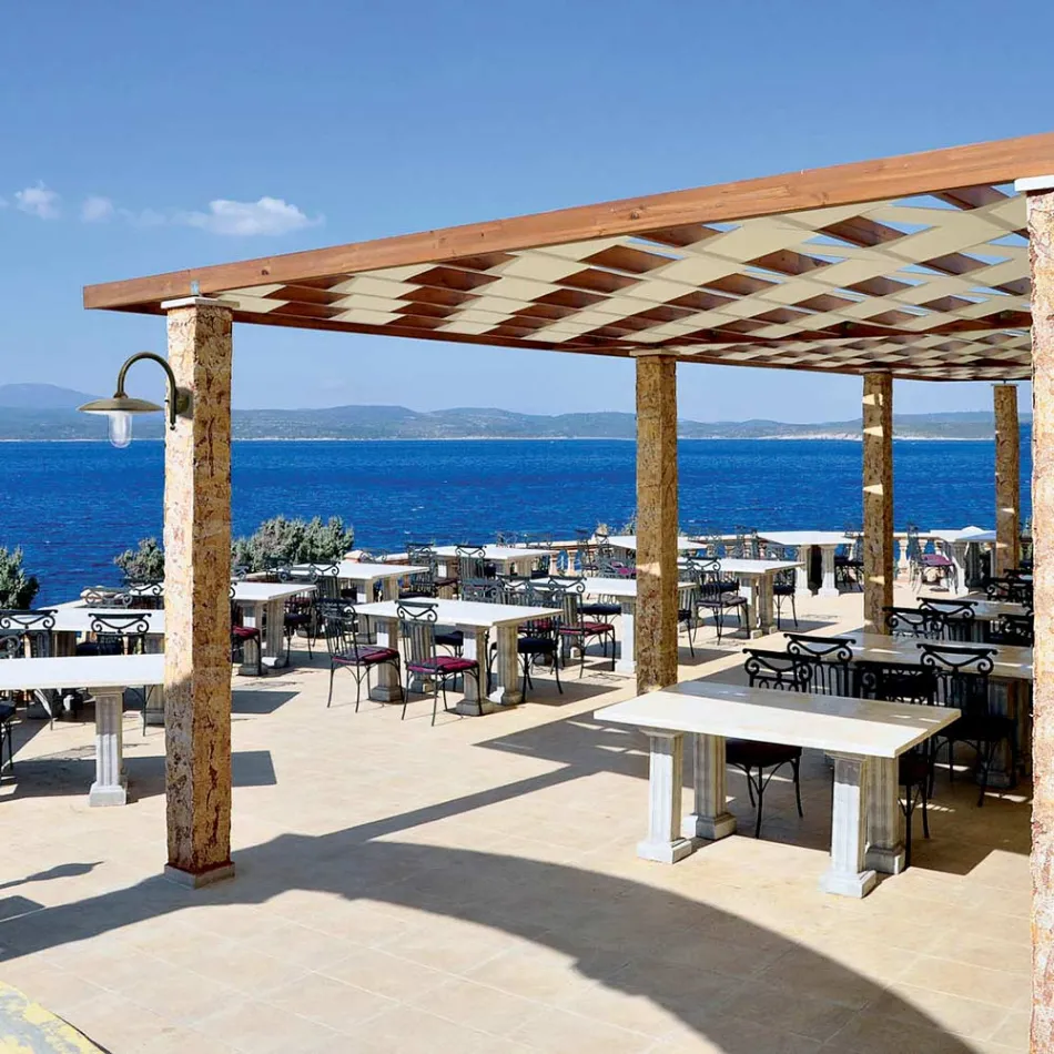 Buitenwandlamp van messing, opaalglas en IP44-bescherming, gemaakt in Italië - Drago Viadurini