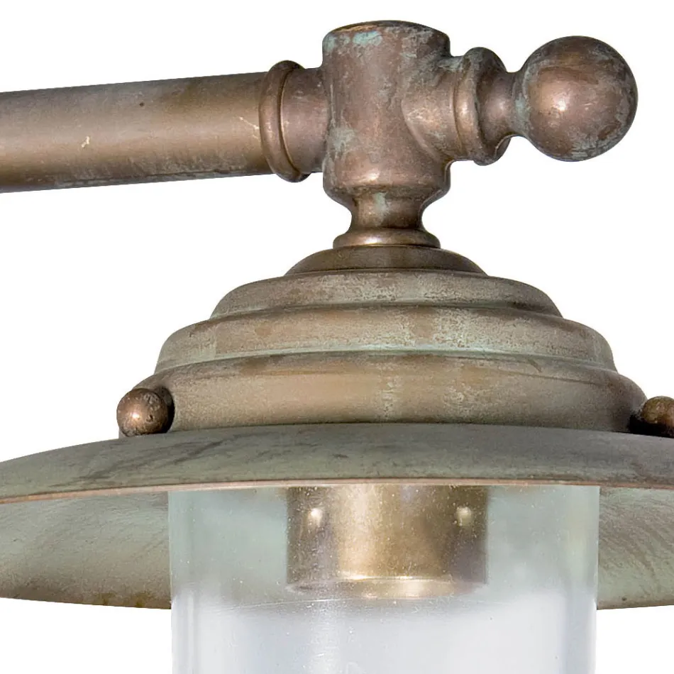 Elfico buitenwandlamp in messing, helder glas en IP44-classificatie Viadurini