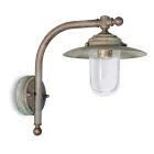 Elfico buitenwandlamp in messing, helder glas en IP44-classificatie Viadurini