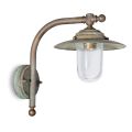 Elfico buitenwandlamp in messing, helder glas en IP44-classificatie