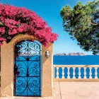 Vintage messing buitenwandlamp met opaal/helder glas - Siren Viadurini