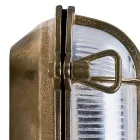 Vintage messing buitenwandlamp met opaal/helder glas - Siren Viadurini