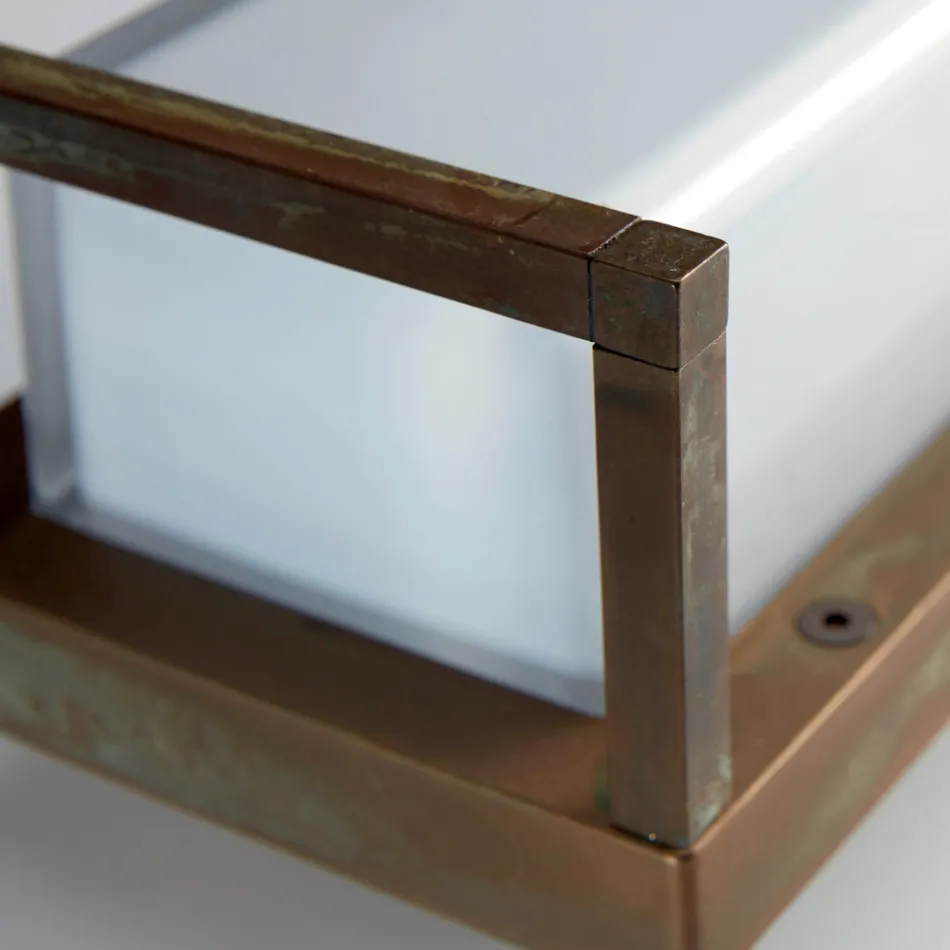 Vintage messing buitenwandlamp, E27 en elegante lamp - Kristal Viadurini