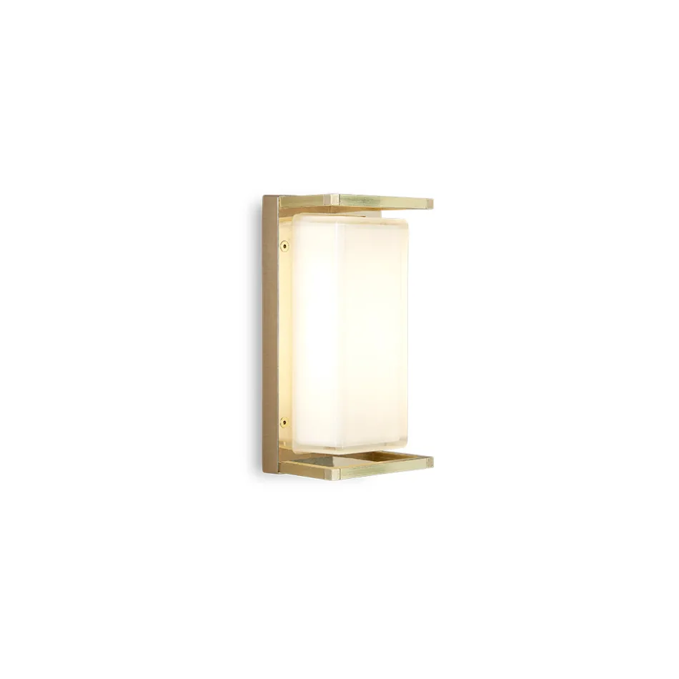 Vintage messing buitenwandlamp, E27 en elegante lamp - Kristal Viadurini
